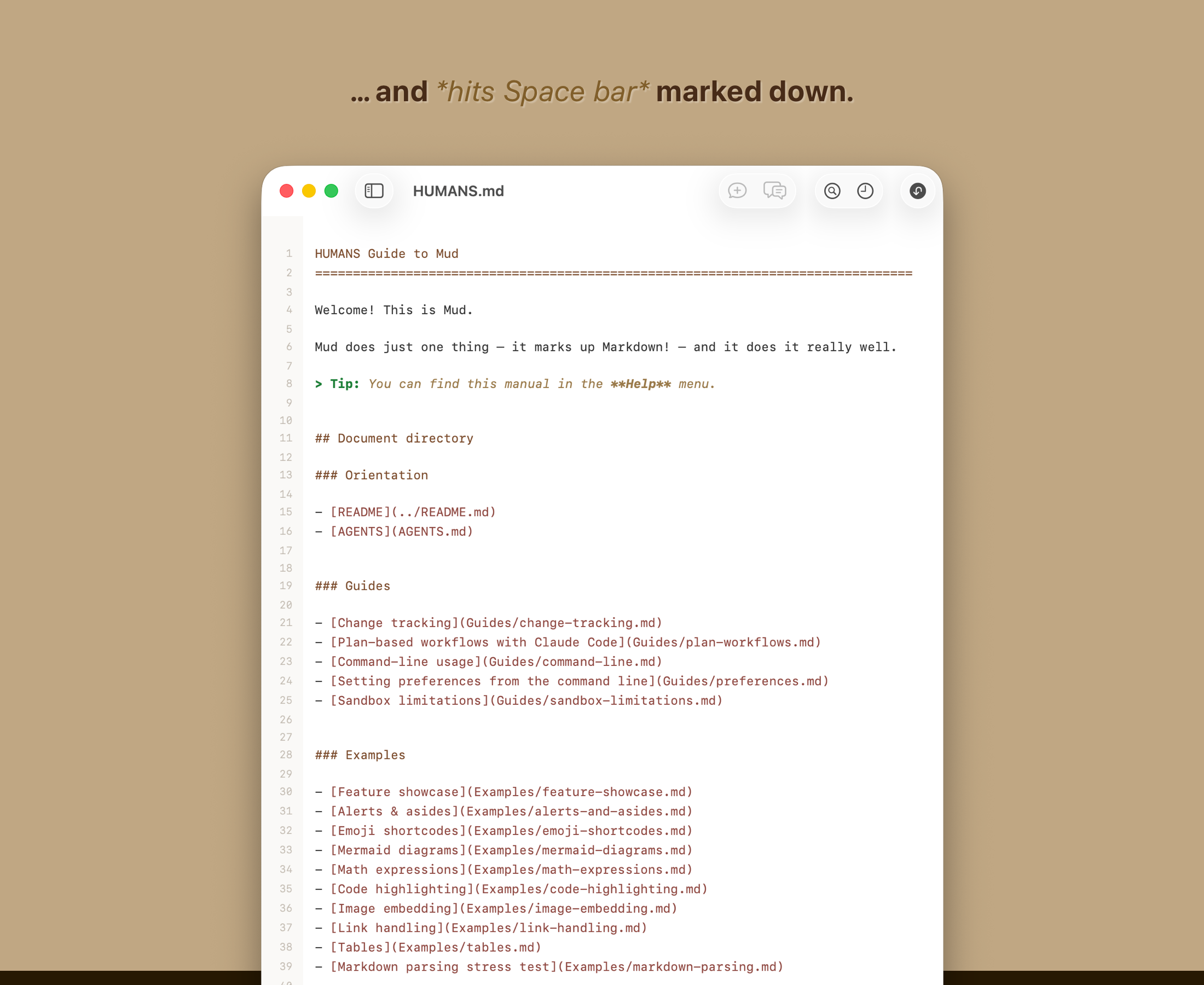 Screenshot: Down mode