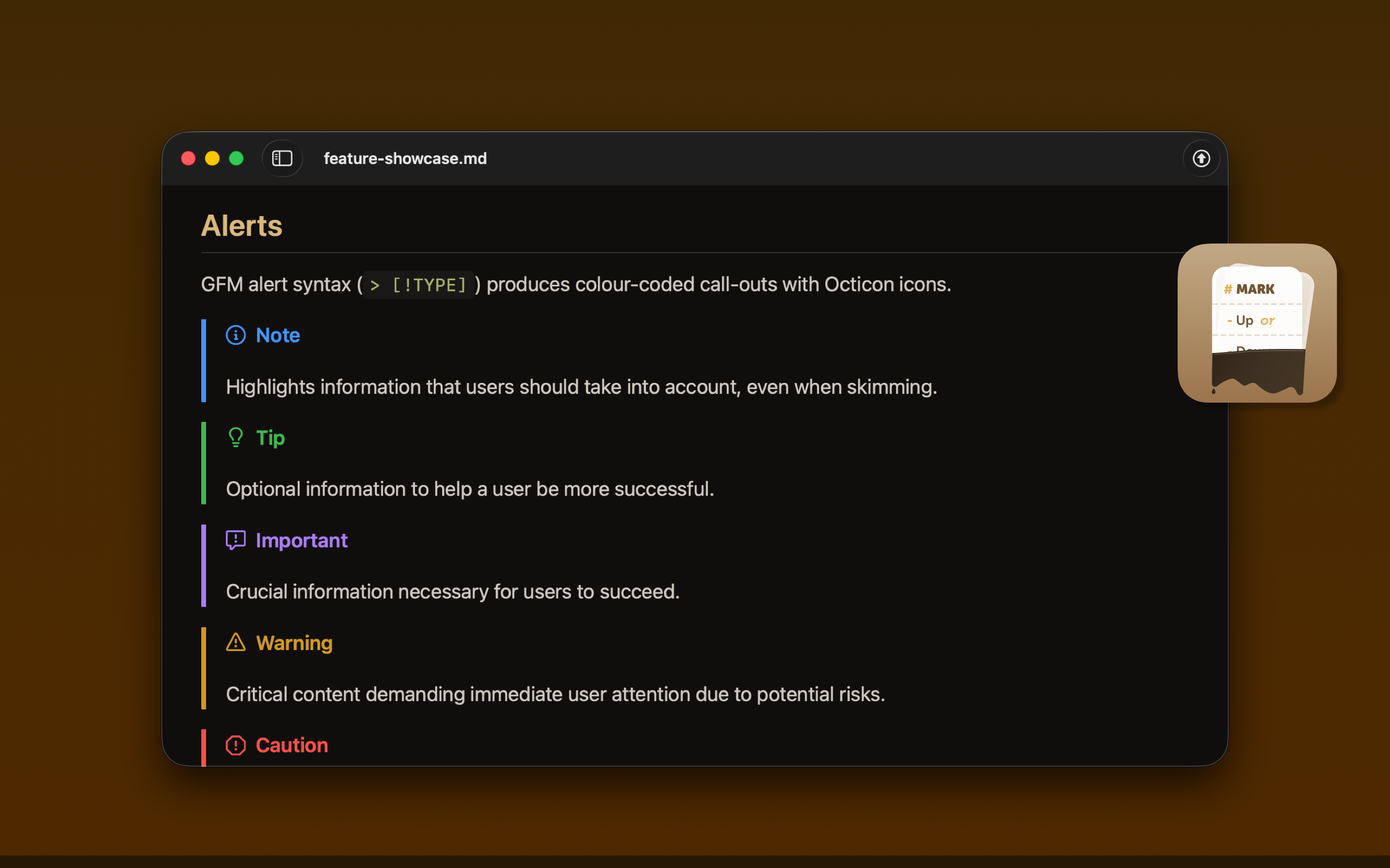Screenshot: Rendering — Alerts and asides